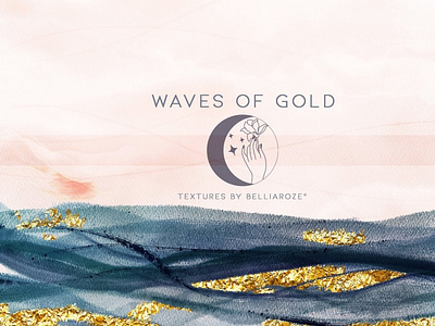 Waves of Gold Watercolor Texture