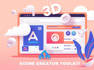 3D Toolkit-UI Elements Scene Creator 3d animation app branding bundle clipart collection design graphic design illustration logo motion graphics ui
