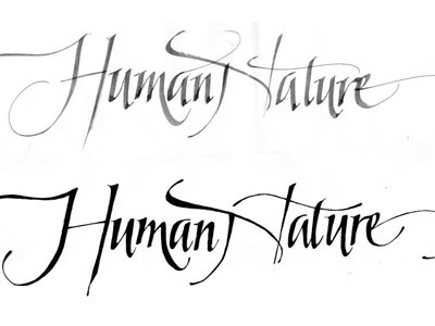 Human Nature calligraphy tattoo typography