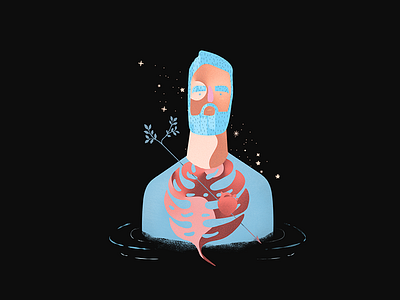 Cry Baby Cry arrow beard heart illustration water