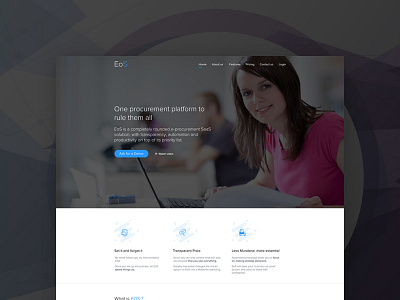 Eos page application bootstrap clean landing one page saas website