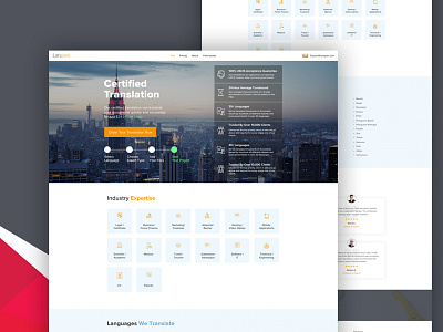 Languex landing page clean landing neat translation website white