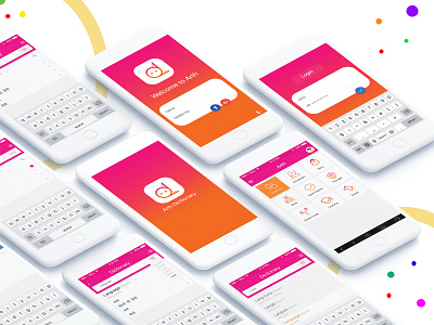 Arth dictionary app clean dictionary ios mobile perspective pink ui