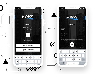 Login and Sign up of Vpass