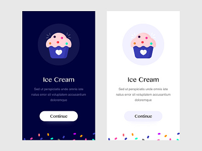 Ice app cupcake dark theme ice cream light theme sketch ui uiux