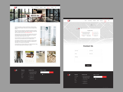 QF About Page and Contact Page about canada ceramic contact design layout sketch tile ui uiux