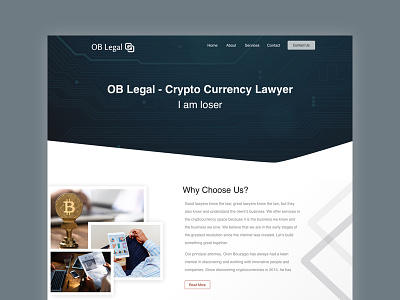 Crypto Currency Lawyer Landing Page bitcoin currency cyrpto landing law laywer legal page sketch ui uiux
