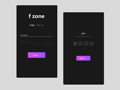 Login Screen and OTP Screen add to cart clothing dark theme e commerce app fashion light login modern otp sketch ui uiux