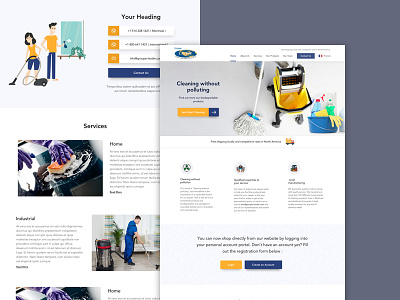 Cleaning Product Layout clean design landing uiux website