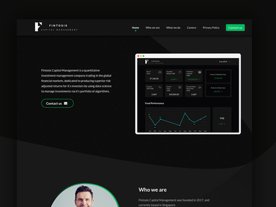 Fintosis finance website layout black clean finance home landing mobile ui uiux we design website