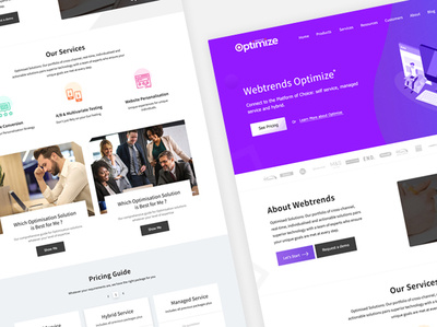 Optimize Web Trend clean home landing sketch ui uiux website