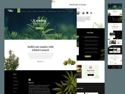 Global Cannect cannabis design forest green landing leaves marijuana medicine natural ui uiux website