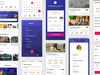 HOtel app booking calendar design hotel hotel app hotel booking location map signup ui uiux