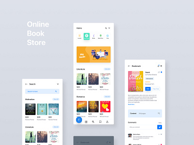Booklib App app book clean design illustration knowledge learning app library mobile online reading purchase share store study ui uiux vector white