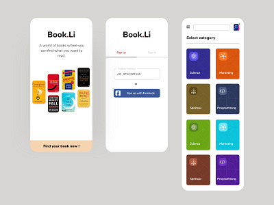 Book Li app book book app clean reading app sketch uiux