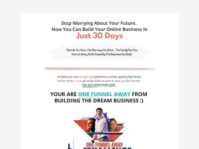 One funnel Away challenge landing page