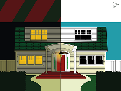 The house of Freddy Krueger design flat graphic design illustration vector