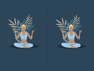 Meditation poster: Blue Calm Girl design flat graphic design illustration inspiring vector