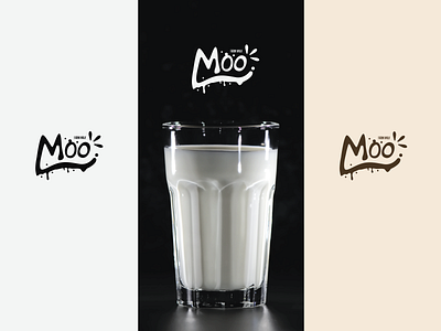 Font logo: Milk "Moo" branding design flat graphic design illustration inspiring logo vector