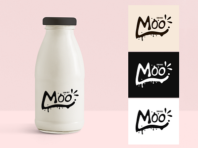 Font logo: "Moo" Milk branding design flat graphic design illustration inspiring logo package vector