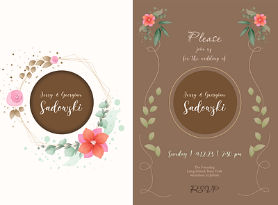 Rustic wedding invitation branding design graphic design illustration inspiring vector