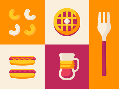 Jubi's Cafe Pt. 1 branding breakfast butterfly cafe coffee diner dinner food fork hotdog icon ketchup lunch macaroni mustard pitcher pourover waffle