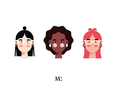 Morning Lola Site Illustration asian black blush earrings face freckles home page icon illustration jewelry love morning people person red head uiux website white woman women