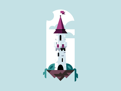 Kings & Queens of Miniature Castles branding castle floating icon illustration illustrator king kingdom knight logo medieval moss podcast queen rock simple stone tower vector