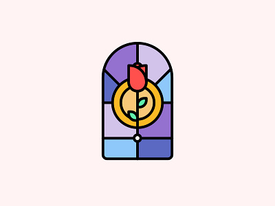 The Resurrection Effect church icon leaves love resurrection rose shine spring stained glass sun traditional vector