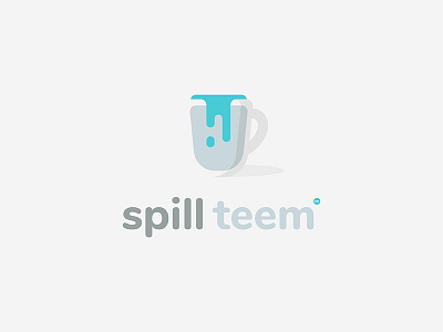 Spill Teem Logo blue coffee cup drink icon illustrator liquid logo mug spill vector