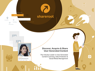 Illustration for ShareRoot brand branding graphic graphic design hero banner illustration image space ui user interface vector graphic