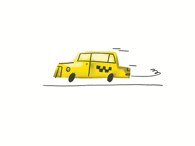 taxi car children handdrawn illustration photoshop taxi yellow