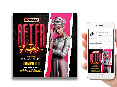 I will design club, event, and dj party flyer or social media anniversary