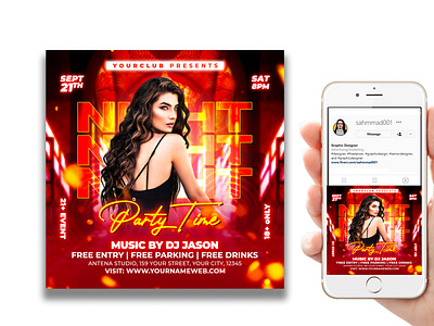 Attractive party flyers, posters, and social media designs for y