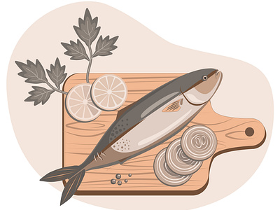 Cooking fish adobe illustrator cooking fish fish food graphic design illustration еда рыба
