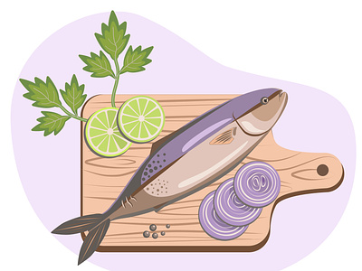 Сooking fish adobe illustrator graphic design вектор еда рыба