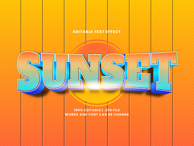 Sunset Text Effect 3d text alphabet editable font editable text font effect headline lettering sunset text effect typesetting typography