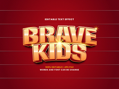 Brave Kids Text Effect 3d text alphabet brave editable font editable text font effect headline kids lettering text effect typesetting typography