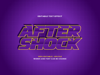 After Shock Text Effect 3d text after shock alphabet editable font editable text font effect headline lettering text effect typesetting typography