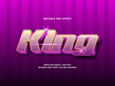 King Text Effect 3d text alphabet editable font editable text font effect headline king lettering text effect typesetting typography