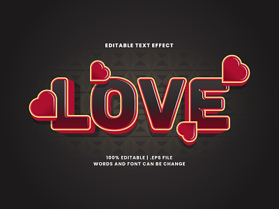 Love Text Effect 3d text alphabet editable font editable text font effect headline lettering love text effect typesetting typography