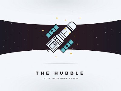 Hubble. Look into deep space. hubble outline space stars telescope universe