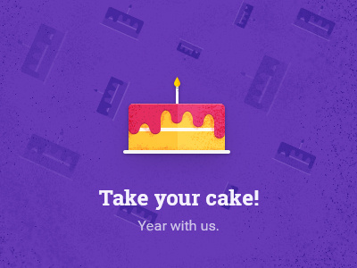 Take your cake! cake candle flat grain illustration material noise sweet year