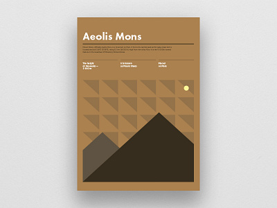 Aeolis Mons Poster geometric mars mountain poster swiss