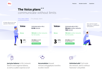 The Voice — carrier plans page