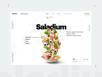 Saladium design food fresh green minimal salad typography ui ux web