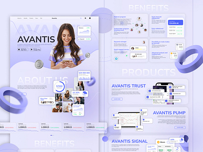 Landing Page Avantis animation app design dashboard design figma graphic design ui uxui website