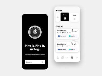 AirTag App app design application branding dashboard design figma graphic design logo ui