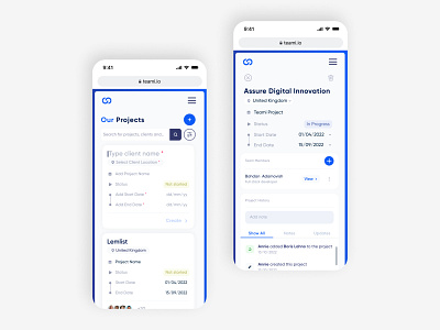 Projects screen of the Outstaffing platform app design application b2c branding dashboard design figma platform saas ui ux uxui