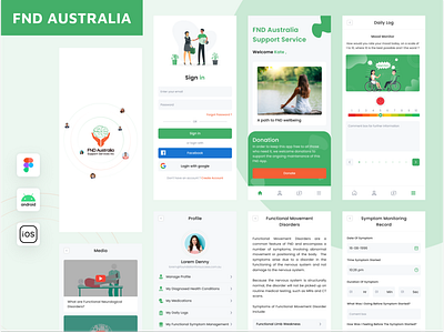 FND Australia Android/IOS App app branding design graphic design illustration logo ui ux vector wellbeing